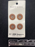 Buttons Plastic Set of 4 Vintage - Warm Brown and Mottled Black