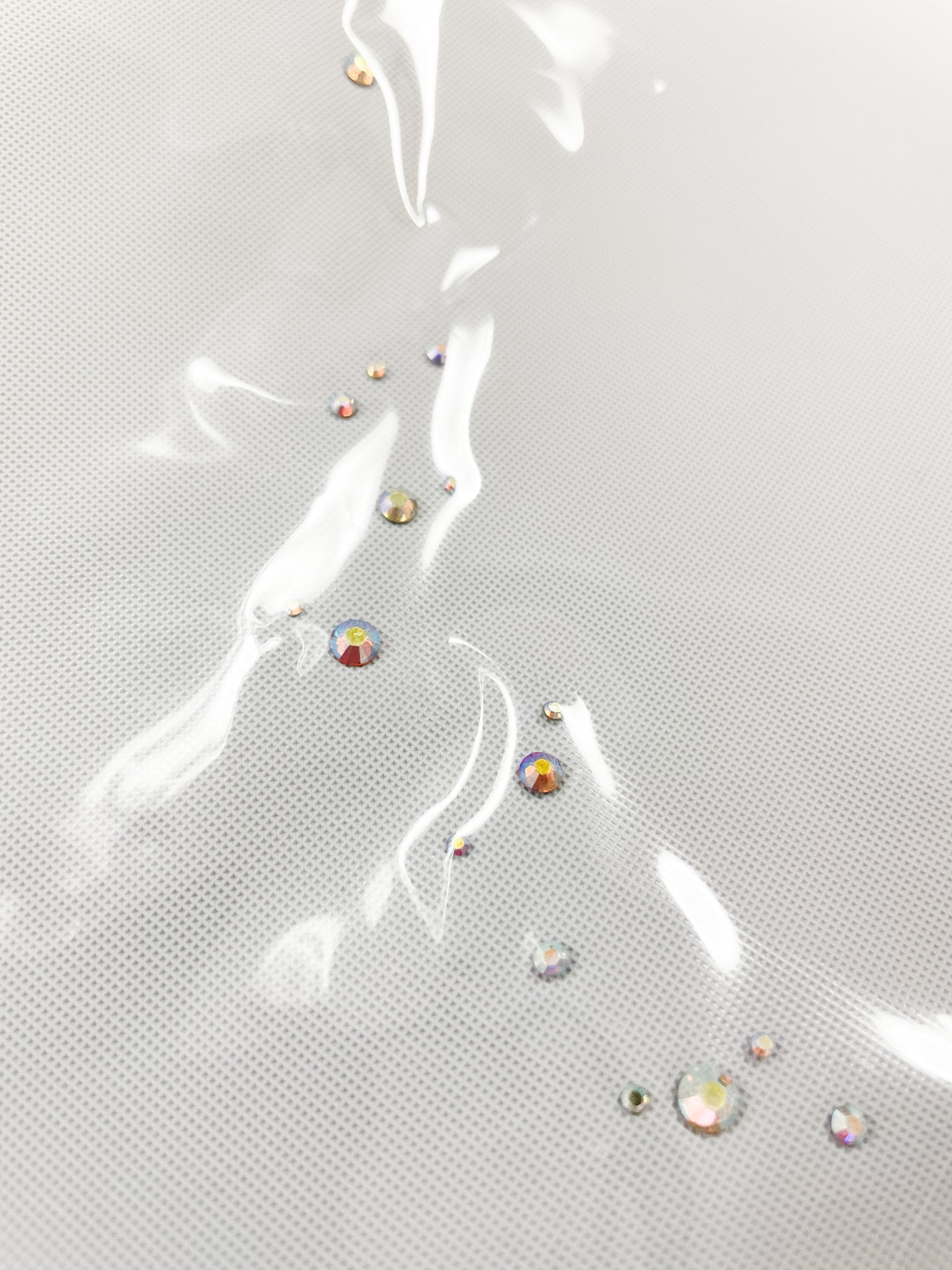 Iron-On Rhinestones - Aurora Borealis Large Flourish