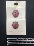 Buttons Plastic Set of 2 Vintage - Burgundy Ovals