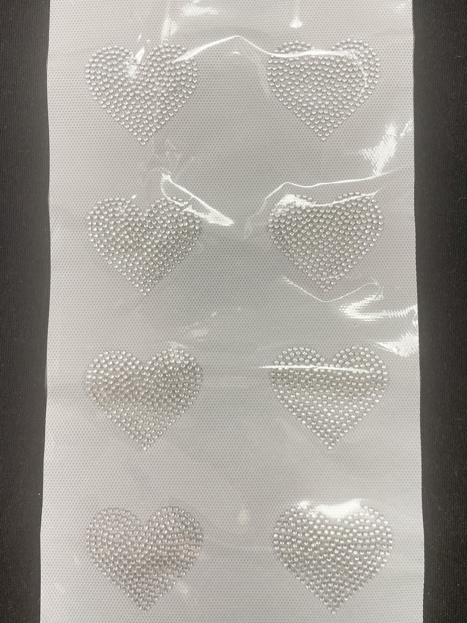 Iron-On Rhinestones Set of 8 or 12 - Hearts