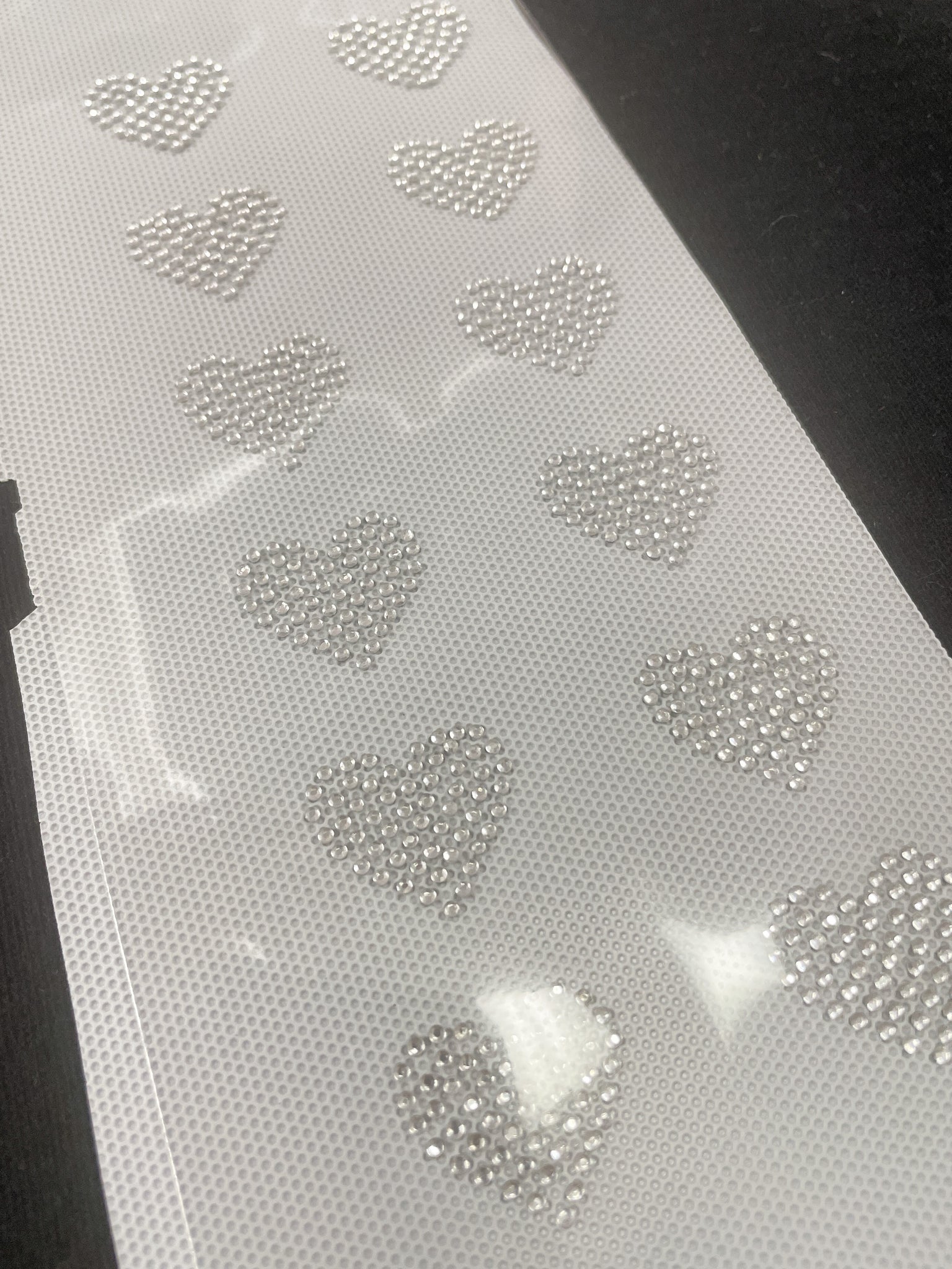 Iron-On Rhinestones Set of 16 - Hearts