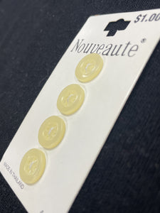 Buttons Plastic Set of 4 Vintage - Cream