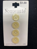 Buttons Plastic Set of 4 Vintage - Cream