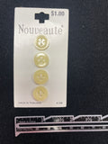 Buttons Plastic Set of 4 Vintage - Cream