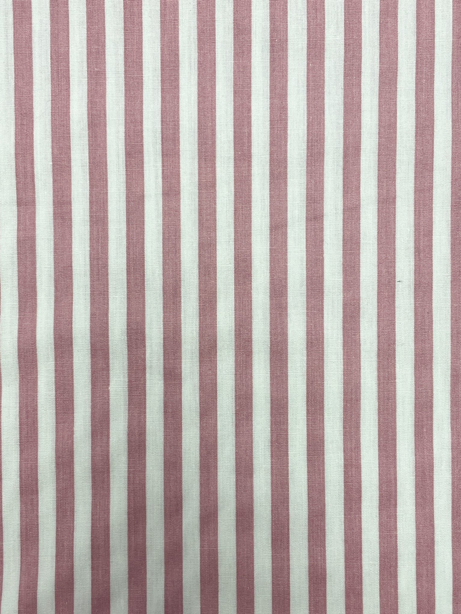 2 3/4 YD Cotton/Poly Shirting Printed Stripe -Dark Pink and Off White