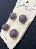 Buttons Plastic Set of 4 Vintage - Dark Warm Brown Balls