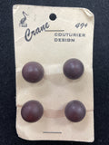 Buttons Plastic Set of 4 Vintage - Dark Warm Brown Balls