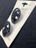 Buttons Plastic Set of 2 Vintage - Faceted Black