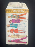 1970 Simplicity 9029 Sewing Pattern - Junior Dress, Tunic, Vest, and Pants