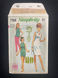 1967 Simplicity 7104 Sewing Pattern - Junior Dress, Blouse, Pants and Shorts