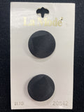 Buttons Plastic Set of 2 Vintage - Black with Etched Lines to Make a Square in the Center