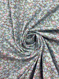 Quilting Cotton Vintage - Small Blue and Pink Flowers