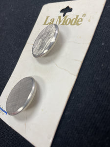 Buttons Metal Set of 2 Vintage - Etched Silver Tone