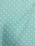 3 3/4 YD Polyester Crepe Vintage - Aqua Printed with White Dots