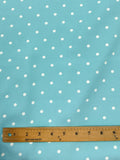 3 3/4 YD Polyester Crepe Vintage - Aqua Printed with White Dots