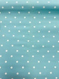 3 3/4 YD Polyester Crepe Vintage - Aqua Printed with White Dots