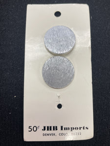 Buttons Metal Set of 2 Vintage - Etched Silver-Tone