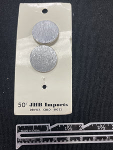 Buttons Metal Set of 2 Vintage - Etched Silver-Tone