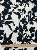 1 YD Viscose - Off White with Black Flowers