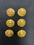 Button Metal Set of 6 - Marines Insignia on Brass