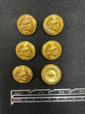 Button Metal Set of 6 - Marines Insignia on Brass
