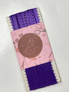 5 YD Polyester Double Satin Picot Ribbon - Royal Purple