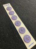 Buttons Plastic Set of 5 or 6 Vintage - Matte Very Dark Navy Blue or Purple