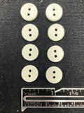 Button Plastic Set of 8 Vintage - White