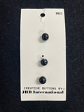 Buttons Plastic Set of 3 Vintage - Shiny Black Spheres