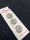 Button Plastic Set of 3 Vintage - Pearlescent Gray