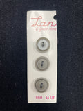 Button Plastic Set of 3 Vintage - Pearlescent Gray