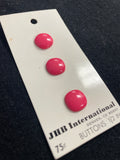 Buttons Plastic Set of 3 Vintage - Shiny Pink Rounded Squares