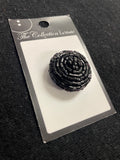 Buttons Beaded Vintage - Glass Beads in Black or Brown and Metallic Gold