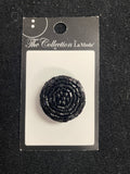 Buttons Beaded Vintage - Glass Beads in Black or Brown and Metallic Gold