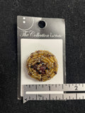 Buttons Beaded Vintage - Glass Beads in Black or Brown and Metallic Gold