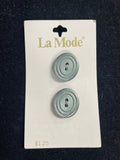 Buttons Plastic Set of 2 - Shiny Ombre Gray Ovals