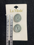 Buttons Plastic Set of 2 - Shiny Ombre Gray Ovals