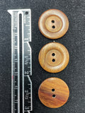 Button Plastic Set of 3 - Faux Wood