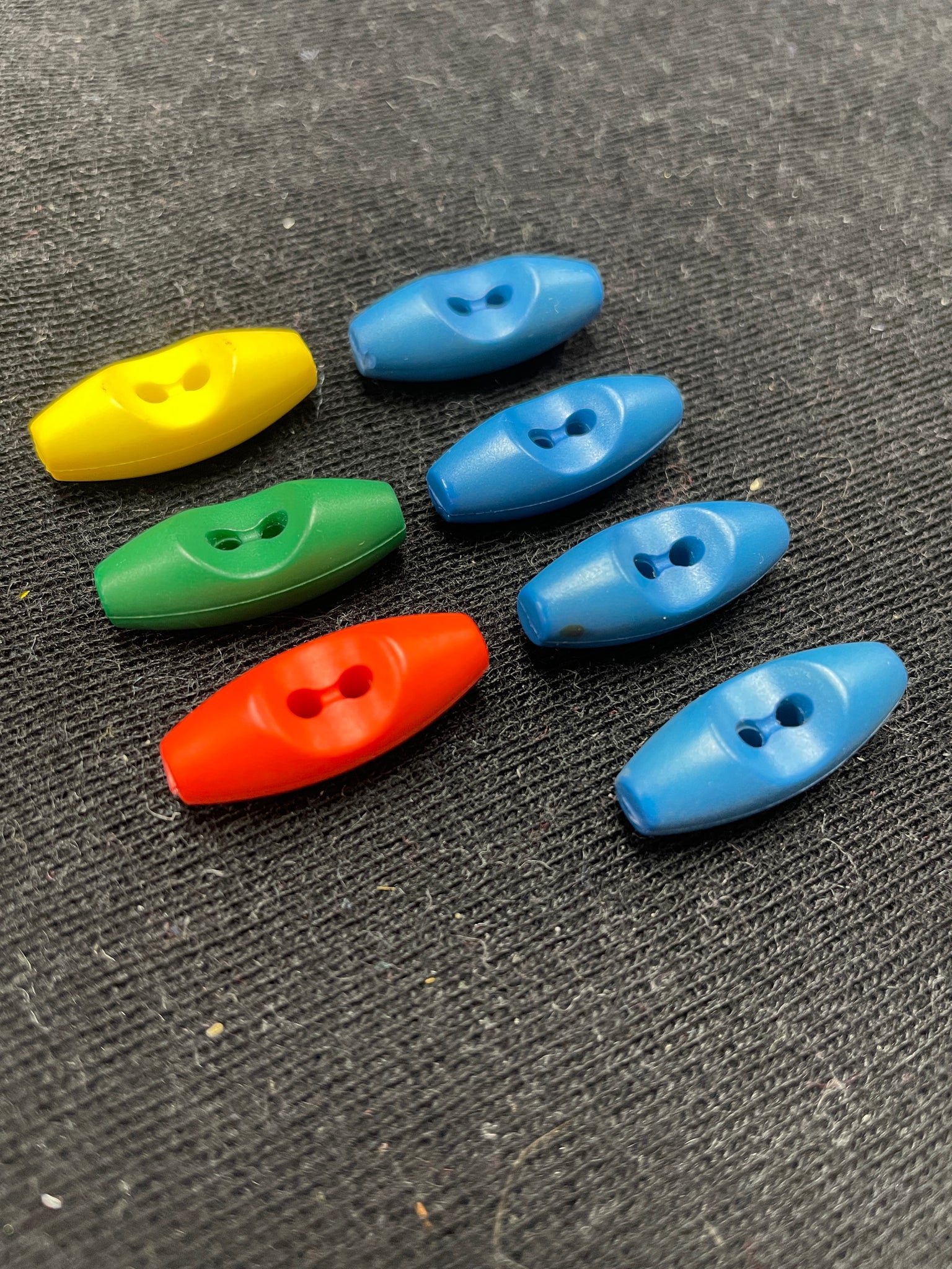 Button Wooden Set of 7 - Orange, Yellow, Green and Blue