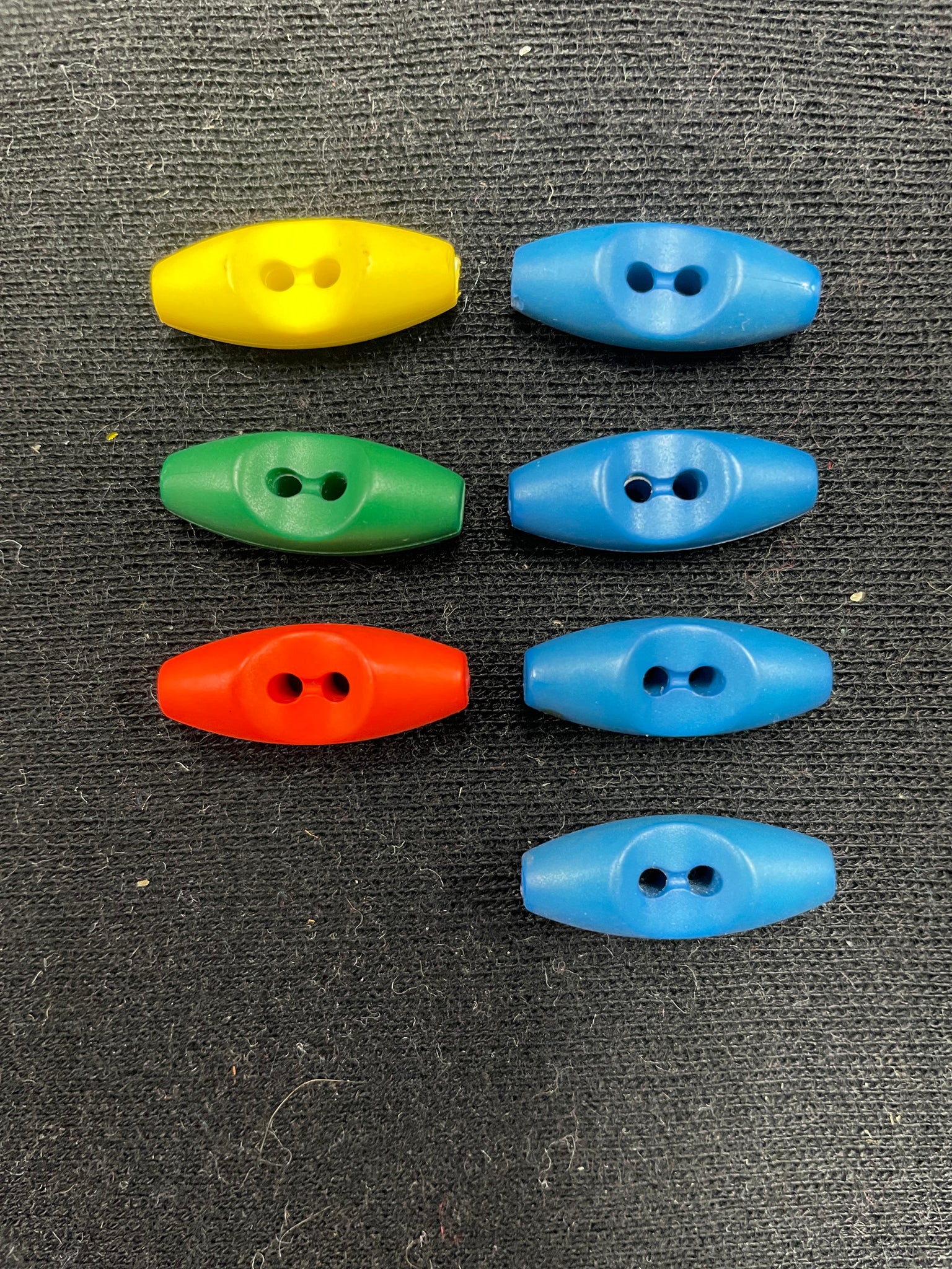 Button Wooden Set of 7 - Orange, Yellow, Green and Blue