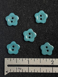 Button Plastic Set of 3 or 5 - Shiny Teal or Muted Purple Flowers