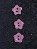 Button Plastic Set of 3 or 5 - Shiny Teal or Muted Purple Flowers