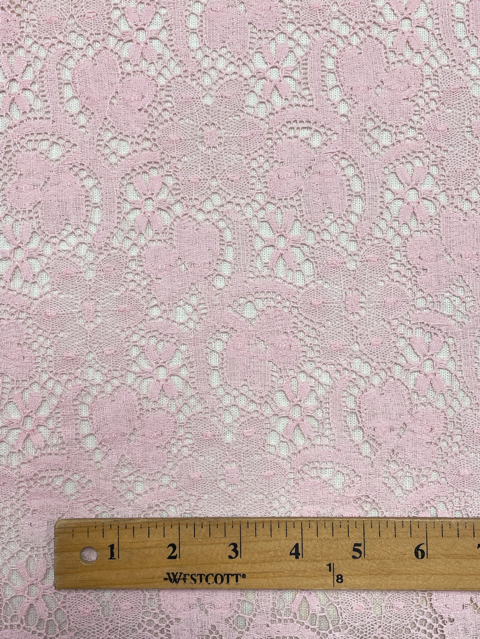 3 1/4 YD Polyester Blend Lace - Pink Flowers