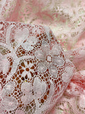 3 1/4 YD Polyester Blend Lace - Pink Flowers