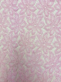 2 YD Nylon Knit Lace - Pink Flowers