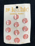 Buttons Plastic Set of 10 Vintage - Pearlescent Pink