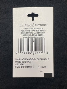 Buttons Plastic Set of 4 or 5 - Clear