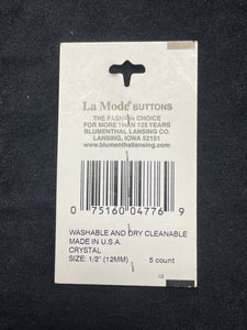 Buttons Plastic Set of 4 or 5 - Clear