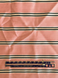 2 1/8 YD Tie Silk - Pink Twill Weave with Navy Blue and White Stripe