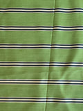 Tie Silk - Green Twill Weave with Navy Blue and White Stripe